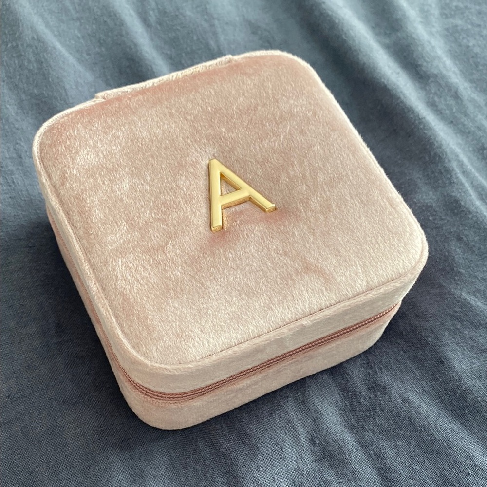 Pink Velvet Jewelry Travel Case